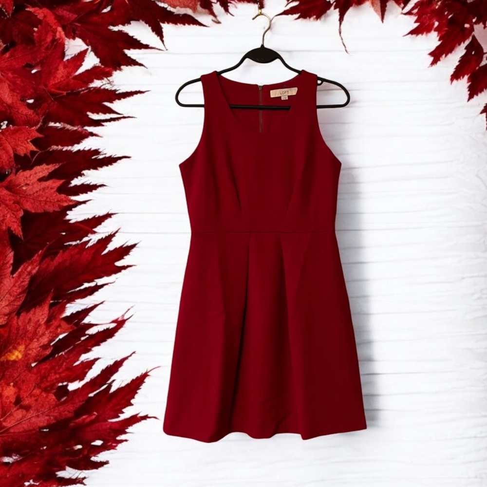 Ann Taylor LOFT Red Sleeveless Dress